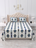 Rust Brown Sunflower Mandala Printed Bedsheet (90 x 108) with 2 Pillow Covers