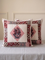 Pink Mauve Diamond Bouquet Stripe Printed Bedsheet (90 x 108) with 2 Pillow Covers