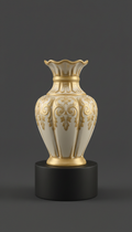 Gold-Accented Ceramic Vase