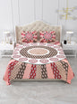 Jaipuri Red & Peach Mandala King Size Cotton Bedsheet