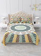 Jaipuri Emerald & Mustard Mandala King Size Cotton Bedsheet