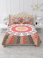 Jaipuri Maroon & Rust Mandala King Size Cotton Bedsheet