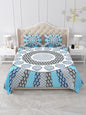 Jaipuri Indigo & Sky Blue Mandala King Size Cotton Bedsheet