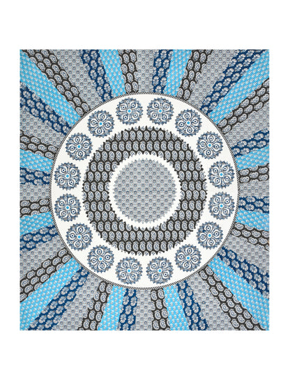 Jaipuri Indigo & Sky Blue Mandala King Size Cotton Bedsheet
