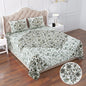 Charcoal Grey Floral Mandala Queen Size Cotton Bedsheet