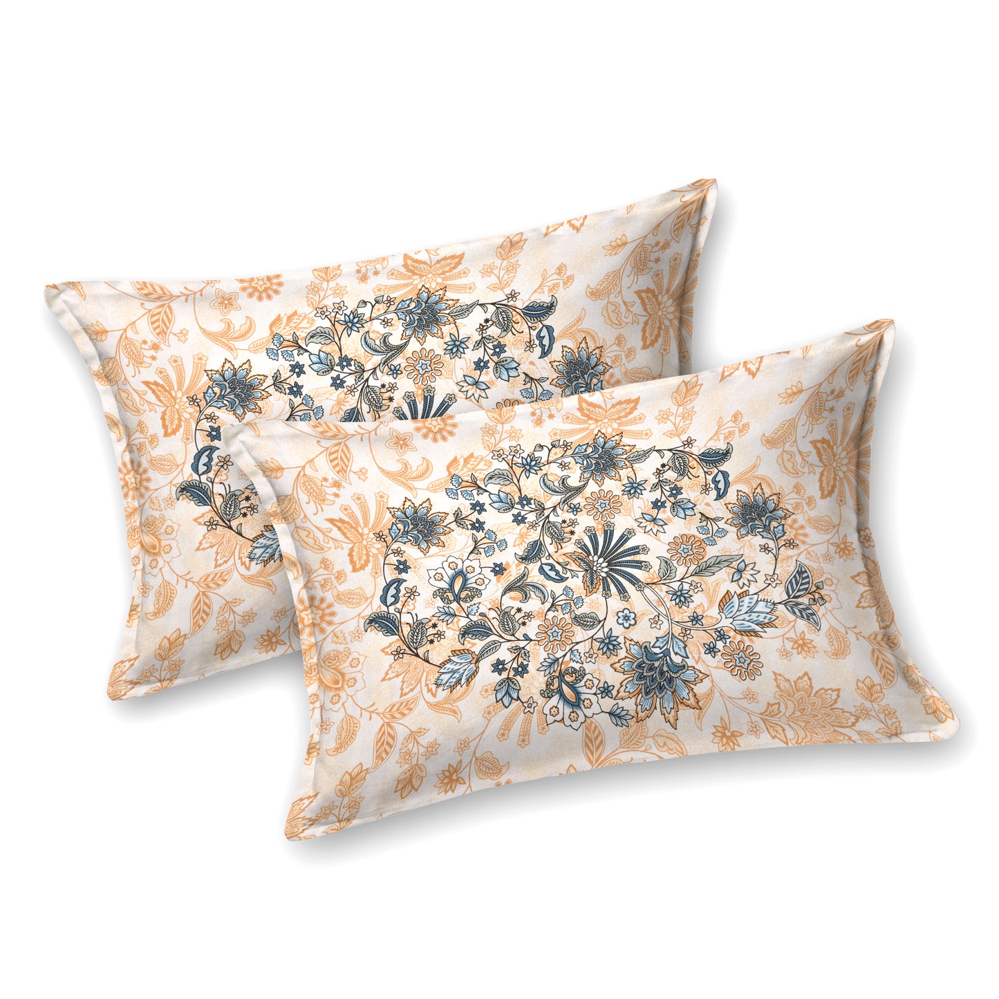 Golden Floral Mandala Queen Size Cotton Bedsheet