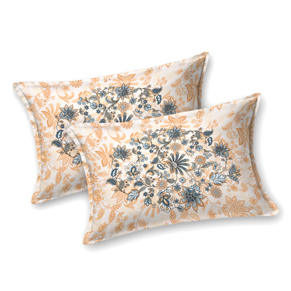 Golden Floral Mandala Queen Size Cotton Bedsheet