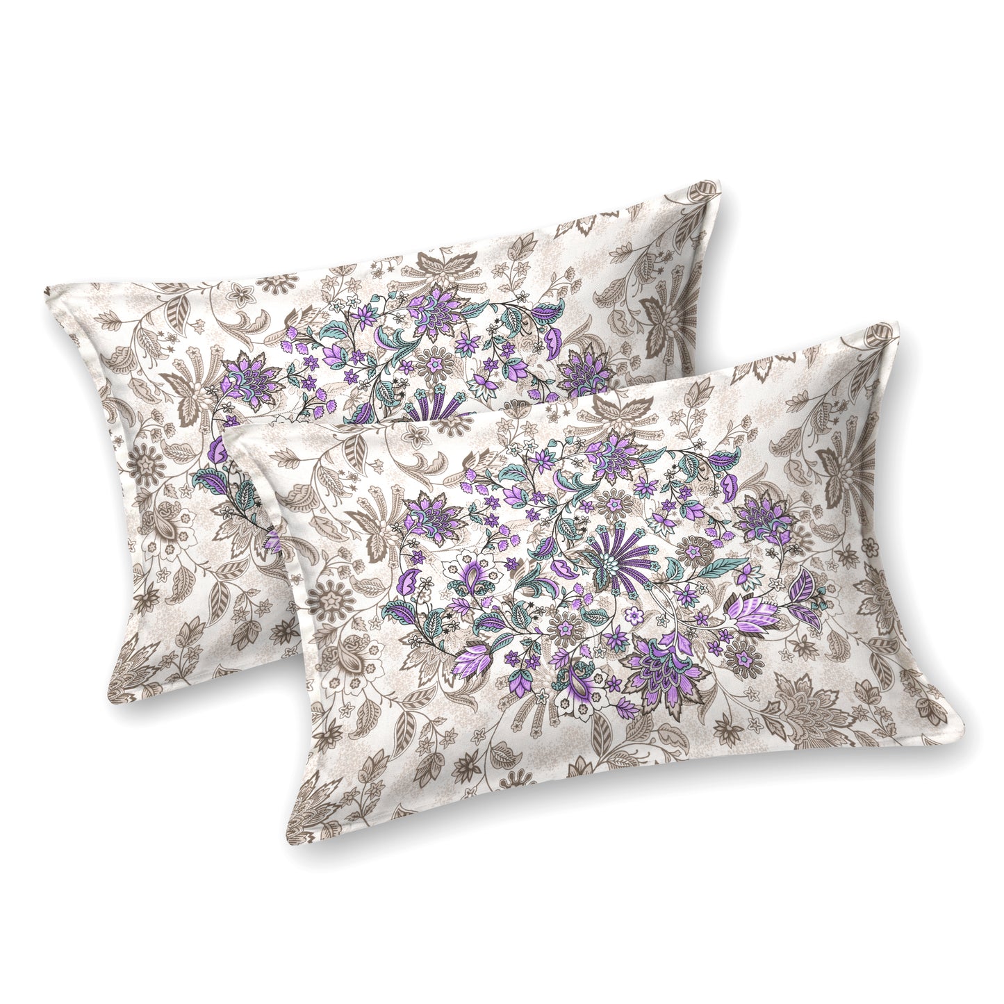Royal Purple Floral Mandala Queen Size Cotton Bedsheet