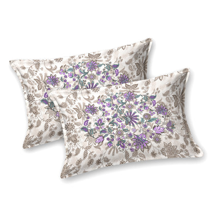 Royal Purple Floral Mandala Queen Size Cotton Bedsheet