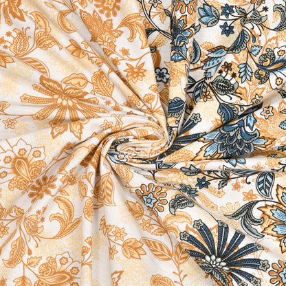 Golden Floral Mandala Queen Size Cotton Bedsheet