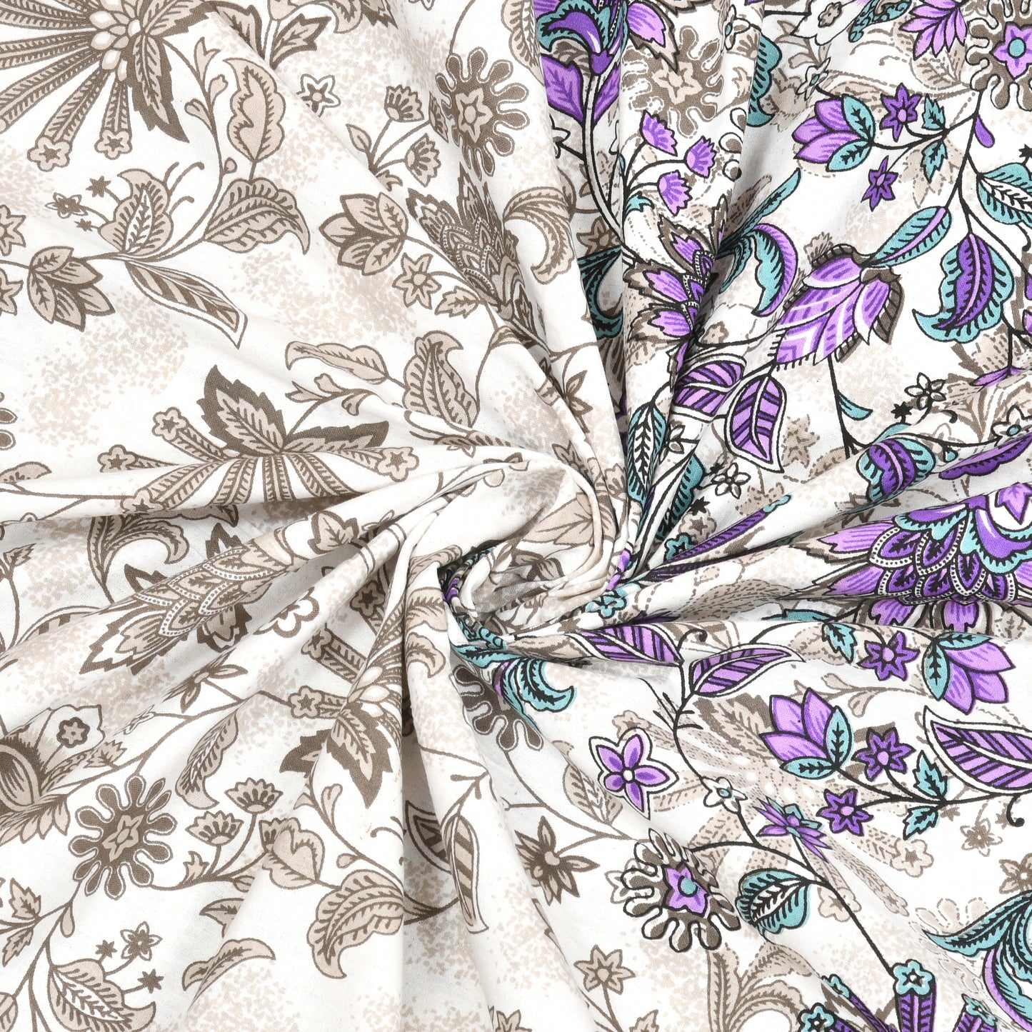 Royal Purple Floral Mandala Queen Size Cotton Bedsheet