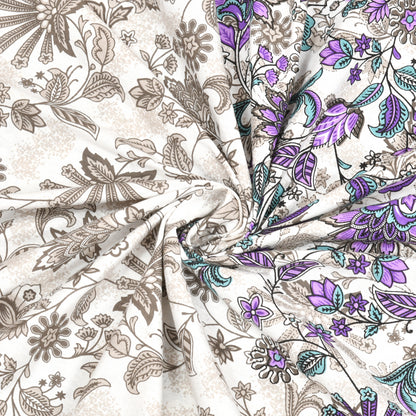Royal Purple Floral Mandala Queen Size Cotton Bedsheet