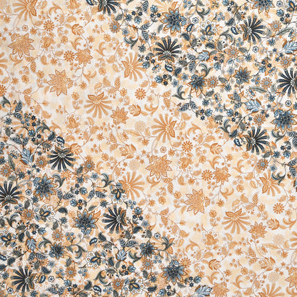 Golden Floral Mandala Queen Size Cotton Bedsheet