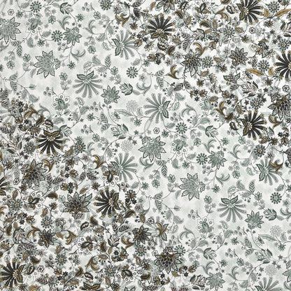 Charcoal Grey Floral Mandala Queen Size Cotton Bedsheet