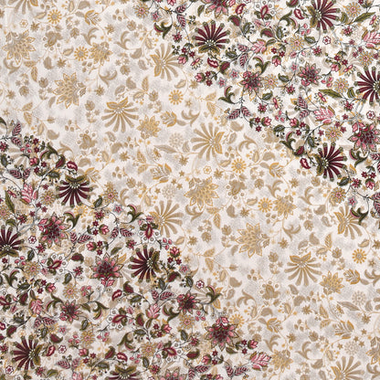 Maroon & Gold Floral Mandala Queen Size Cotton Bedsheet