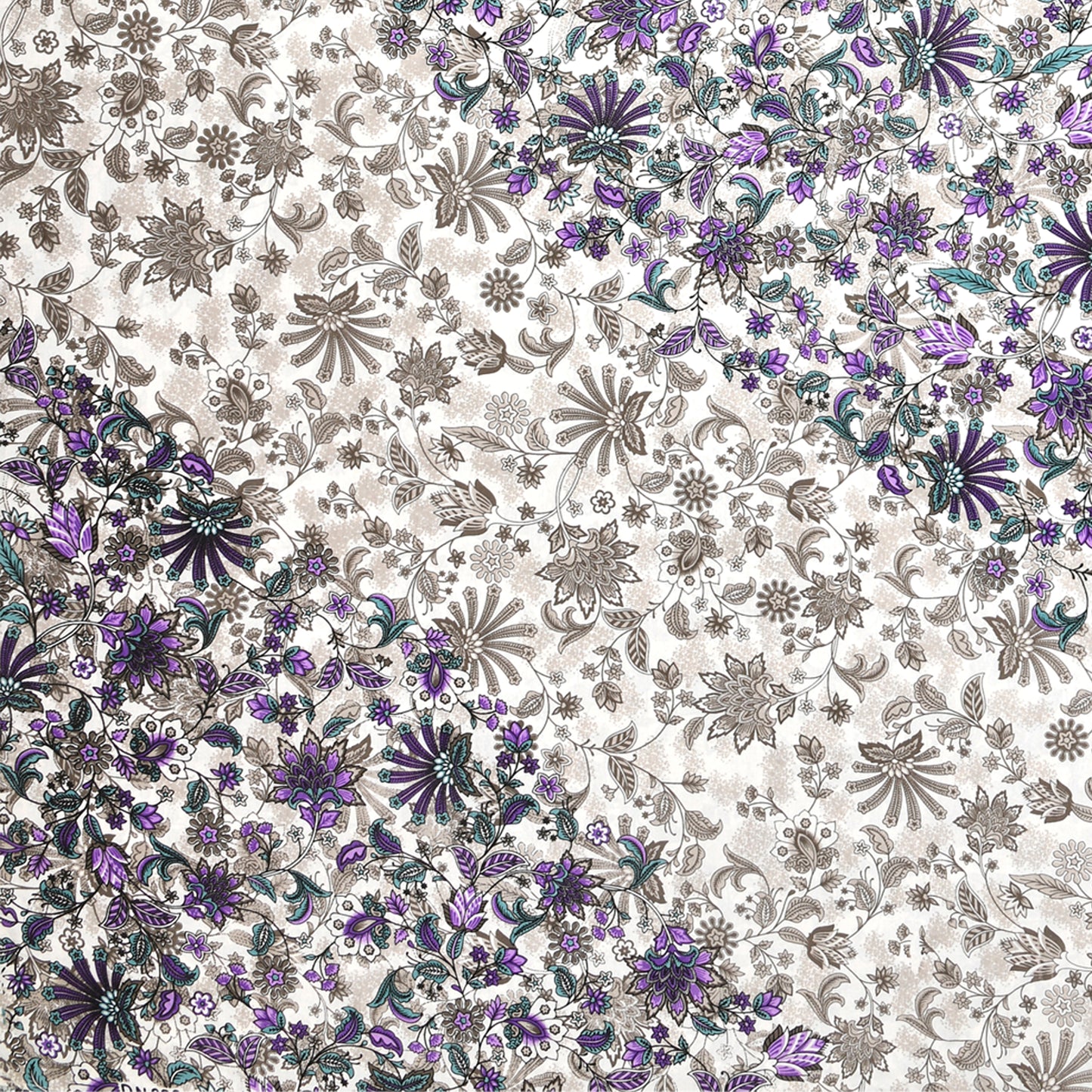Royal Purple Floral Mandala Queen Size Cotton Bedsheet