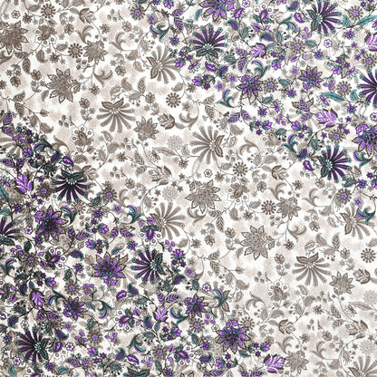 Royal Purple Floral Mandala Queen Size Cotton Bedsheet