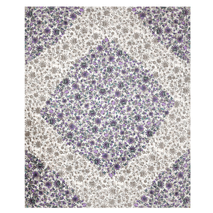 Royal Purple Floral Mandala Queen Size Cotton Bedsheet
