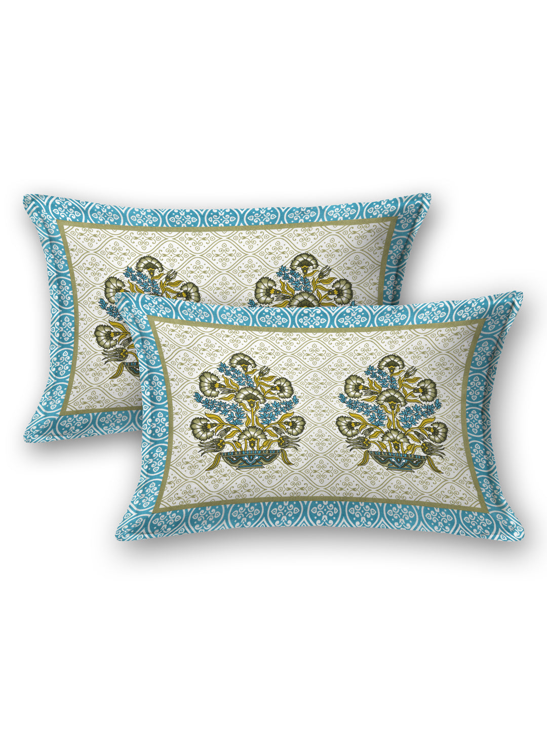 Blue Print Queen Size Cotton Bedsheet