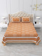 Orange Geometric Block Print Queen Size Cotton Bedsheet