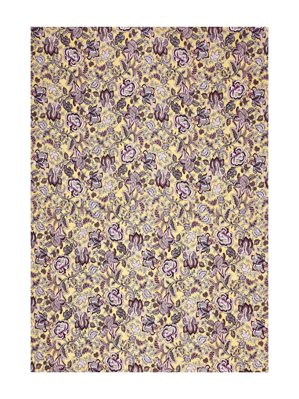 Full flat view of the butter yellow all-over floral bedsheet 90x108 by Castile India