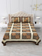 Brown & Coffee Geometric Block Print Queen Size Cotton Bedsheet