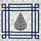 Navy Blue Swiss Marble Tree of Life Printed Bedsheet (100 x 108) with 2 Pillow Covers