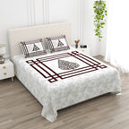 Wine Maroon Swiss Marble Tree of Life Printed Bedsheet (100 x 108) with 2 Pillow Covers