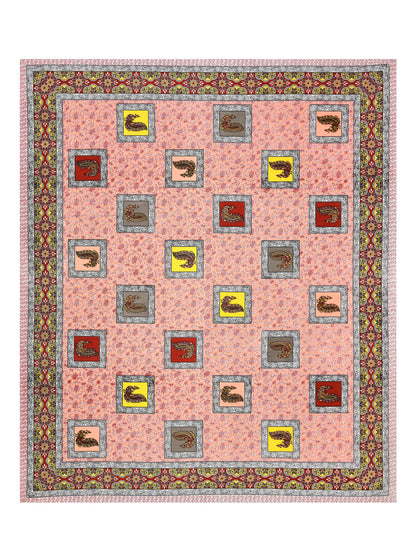 Multi-Color Paisley Block Print Queen Size Cotton Bedsheet