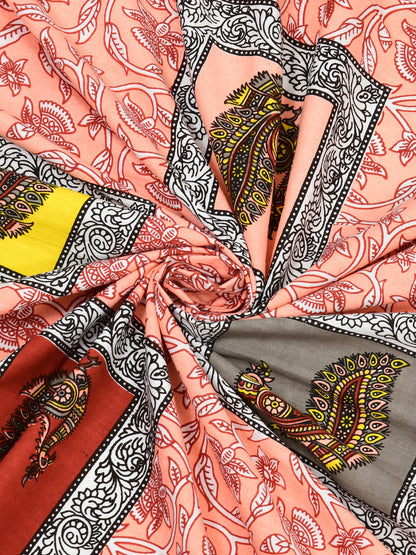 Multi-Color Paisley Block Print Queen Size Cotton Bedsheet