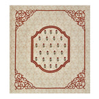 Cream Floral Buta Rust Scroll Border Printed Bedsheet (100 x 108) with 2 Pillow Covers