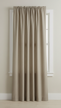 Warm Taupe Linen-Cotton Curtain Panel