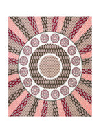 Full flat view of the maroon and pink mandala sunburst king size bedsheet