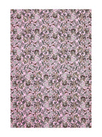 Full flat view of the pink and brown all-over floral bedsheet 90x108 by Castile India