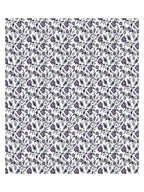 Full flat view of Castile India purple and white floral vine bedsheet 90x108