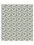 Full flat view of Castile India sage green and white floral vine bedsheet 90x108