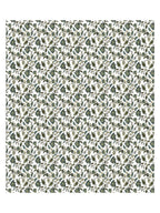 Full flat view of Castile India sage green and white floral vine bedsheet 90x108
