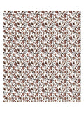 Full flat view of Castile India white and rust floral vine bedsheet 90x108