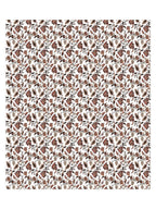 Full flat view of Castile India white and rust floral vine bedsheet 90x108